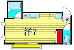 エクシード根岸 ワンルームの間取図画像
