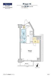 プラウドフラット西日暮里ディアージュ 1Kの間取図画像