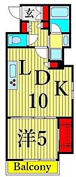 プラウドフラット上野松が谷 1LDKの間取図画像