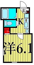 グランクオール町屋レジデンス 1Kの間取図画像