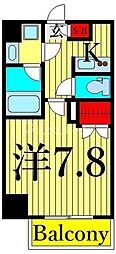 dips上野NORTH 1Kの間取図画像