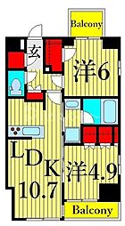 PROUDFLAT西日暮里 2LDKの間取図画像