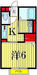 ブランドミール 1Kの間取図画像
