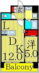 アルブルちとせ尾久駅前 1LDKの間取図画像