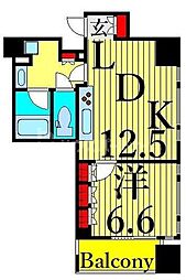 プロスペクトKALON三ノ輪 1LDKの間取図画像
