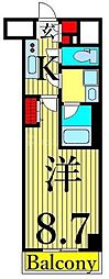 デルックス田端 1Kの間取図画像