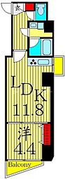 メイクス上野 1LDKの間取図画像