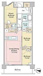 パークシティ高田馬場 712 3LDKの間取り