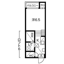カサ・シャングリラ 1SKの間取図画像