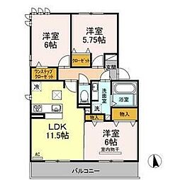 ハロウェルB 3LDKの間取図画像