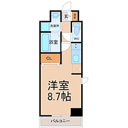 プログレッソ八田 ワンルームの間取図画像