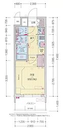 プレサンス大須観音フィエスタ 1Kの間取図画像