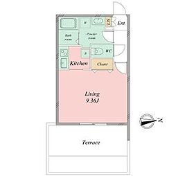 BRANCHE城西 1Kの間取図画像