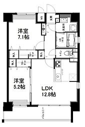 グランディア名古屋 2LDKの間取図画像