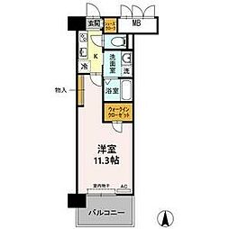 グランドソレイユ名駅 ワンルームの間取図画像