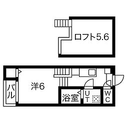 ハーモニーテラス長田町 1SKの間取図画像