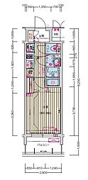 プレサンス名古屋駅ゲート 1Kの間取図画像