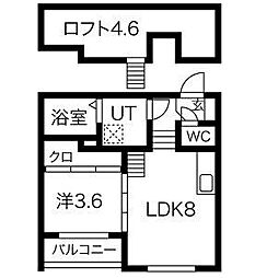 プルミエール中村 1SLDKの間取図画像