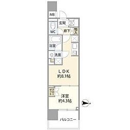 オープンレジデンシア大須FRONT 1LDKの間取図画像