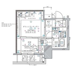 ディアレイシャス東別院2 1DKの間取図画像