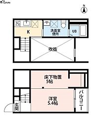 フェリス荒子 1SKの間取図画像