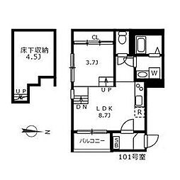 ベストステージ大杉 1SLDKの間取図画像
