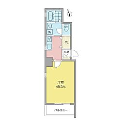 プリマベーラ 1Kの間取図画像