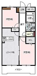 ボヌールレジデンス 2LDKの間取図画像