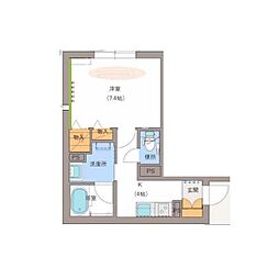 フェニックス 1Kの間取図画像