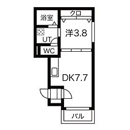 Hershey 1LDKの間取図画像