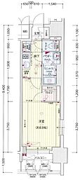 プレサンスジェネ丸の内 1Kの間取図画像