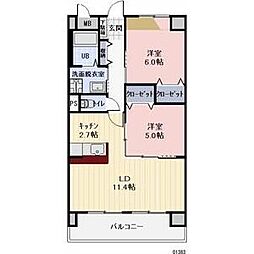 エルヴィータ 2LDKの間取図画像