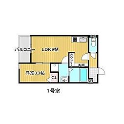 Loisir志賀本通 1LDKの間取図画像
