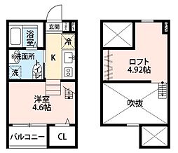 ラフェリオ2 1Kの間取図画像