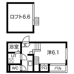 プリエ中村公園 1SKの間取図画像