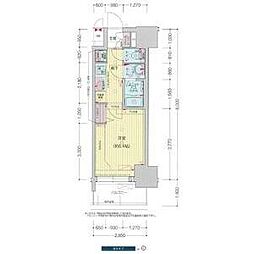 プレサンス新栄アーバンフロー 1Kの間取図画像