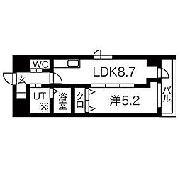 CasaLucia 1LDKの間取図画像