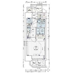 エステムコート名古屋新栄3グローリィ 1Kの間取図画像