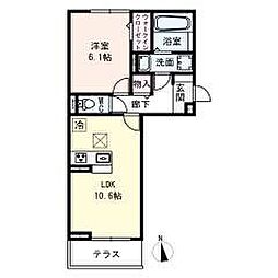 D-room名駅B 1LDKの間取図画像