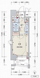プレサンス大須観音駅前サクシード 1Kの間取図画像