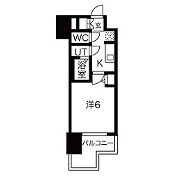 メイクスWアート名駅南3 1Kの間取図画像