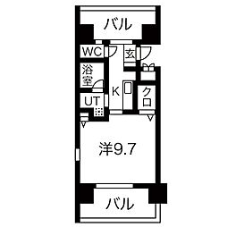 CASTELLOASSO 1Kの間取図画像