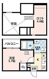 レガーロ中小田井 1Kの間取図画像