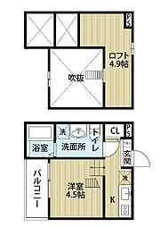 LaLuce烏森 1SKの間取図画像