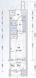 プレサンス栄メディパーク 1Kの間取図画像