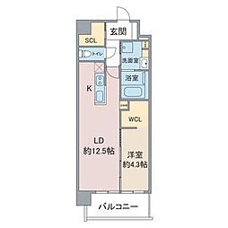 Vert桜 1LDKの間取図画像