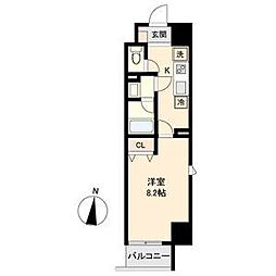 パークフラッツ新栄 1Kの間取図画像