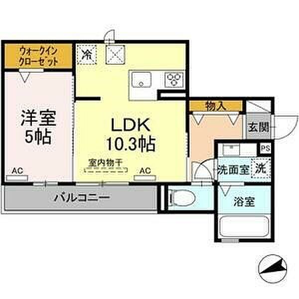 愛知県名古屋市中村区野上町(賃貸アパート1LDK・1階・40.10㎡)の写真 その2