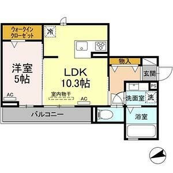 愛知県名古屋市中村区野上町(賃貸アパート1LDK・2階・40.10㎡)の写真 その2