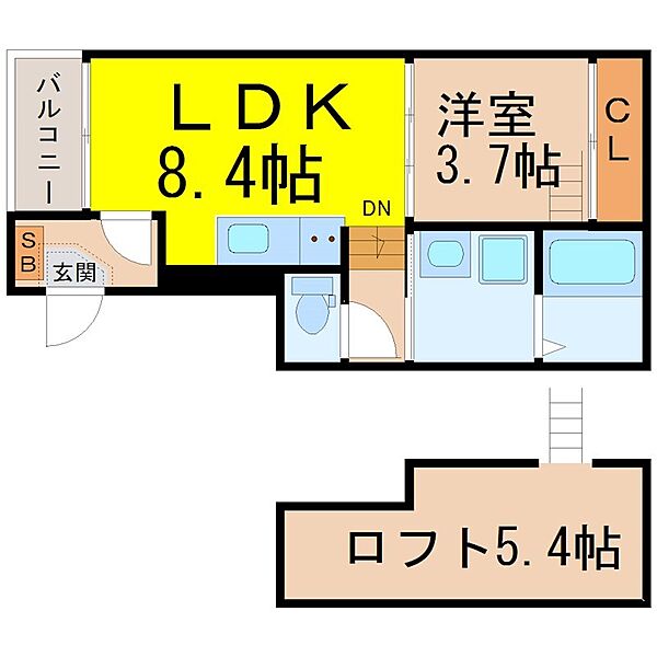 愛知県名古屋市熱田区八番２丁目(賃貸アパート1SLDK・2階・32.20㎡)の写真 その2